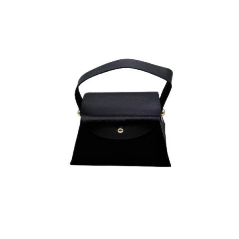 BORSETTA SCATOLA CON MANICO ECOPELLE 6x8x5h NERO